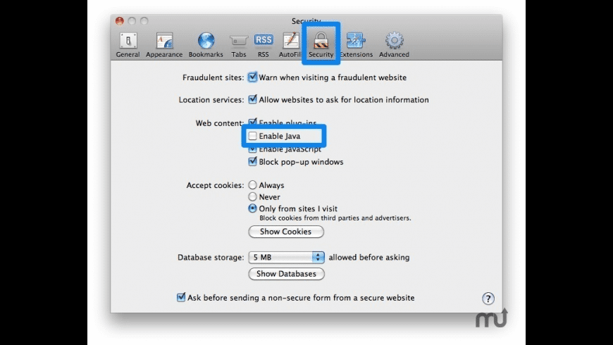 Mac Download Java Component Window